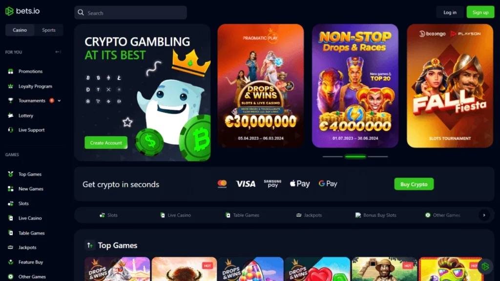 Bets.io crypto casino app