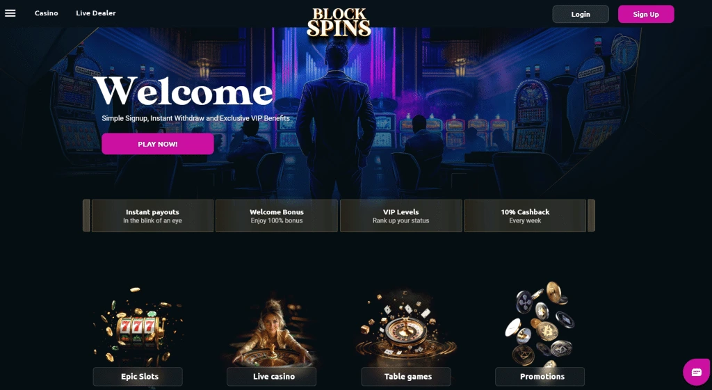 Blockspins crypto casino app