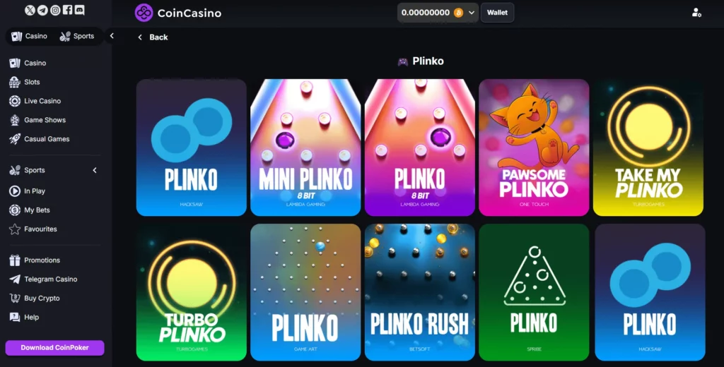 CoinCasino crypto casino mobile app